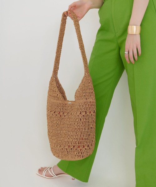 TINA：JOJUN（ティーナジョジュン）の「ペーパー トートバッグ TINA：JOJUN（かごバッグ・レディース・ベージュ・F）」の6枚目の写真