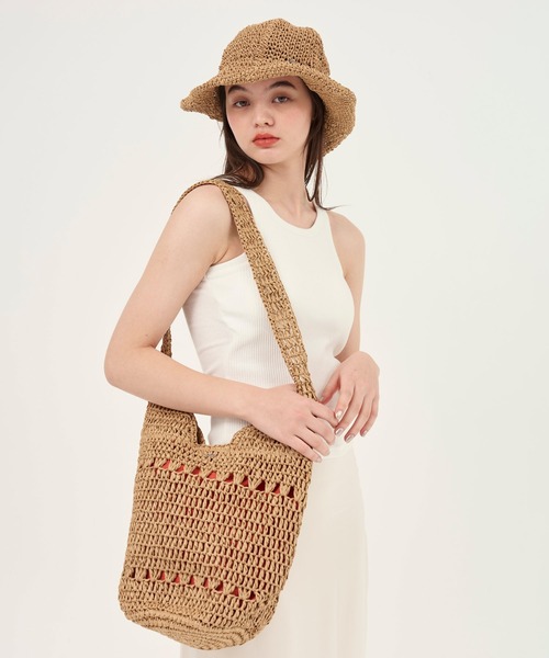 TINA：JOJUN（ティーナジョジュン）の「ペーパー トートバッグ TINA：JOJUN（かごバッグ・レディース・ベージュ・F）」の18枚目の写真