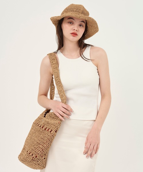 TINA：JOJUN（ティーナジョジュン）の「ペーパー トートバッグ TINA：JOJUN（かごバッグ・レディース・ベージュ・F）」の16枚目の写真