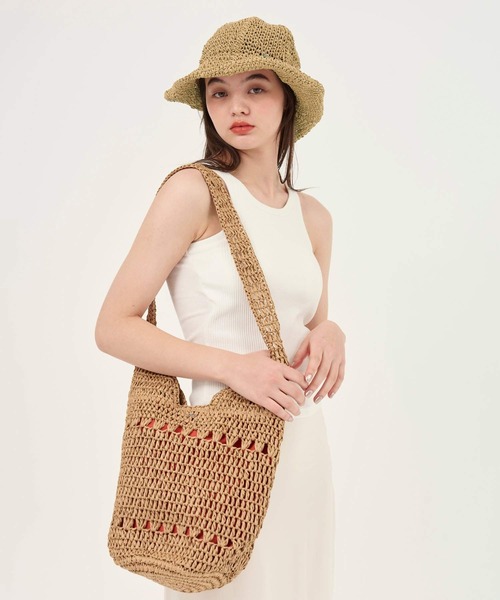 TINA：JOJUN（ティーナジョジュン）の「ペーパー トートバッグ TINA：JOJUN（かごバッグ・レディース・ベージュ・F）」の19枚目の写真