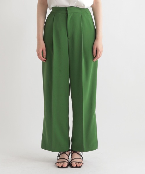 Andemiu(アンデミュウ)の「ハイウエストカラースリットパンツ285899(スラックス・レディース・グレー/グリーン/アイボリー・FREE)」の13枚目の写真