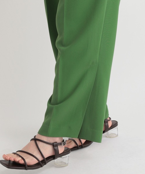 Andemiu(アンデミュウ)の「ハイウエストカラースリットパンツ285899(スラックス・レディース・グレー/グリーン/アイボリー・FREE)」の20枚目の写真