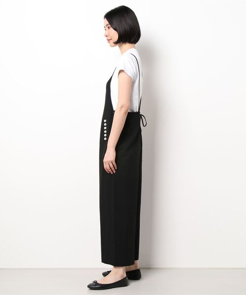 PICCIN PERLA(ピッチンペルラ)の「ポケットパールサロペット(サロペット/オーバーオール・レディース・ブラック/グレイッシュベージュ・M)」の4枚目の写真