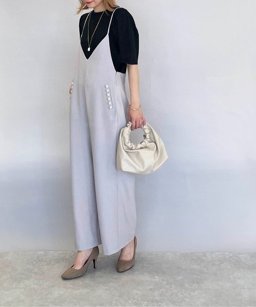 PICCIN PERLA(ピッチンペルラ)の「ポケットパールサロペット(サロペット/オーバーオール・レディース・ブラック/グレイッシュベージュ・M)」の21枚目の写真