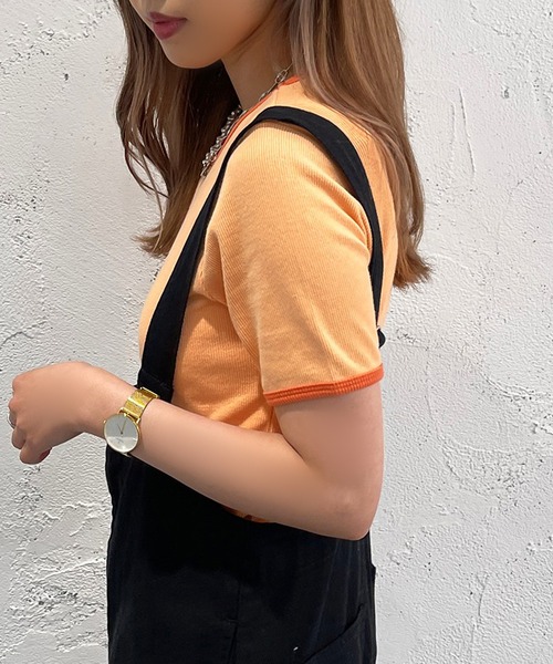 apres jour mignon（アプレジュールミニョン）の「カラーリンガーT【ZOZOTOWN限定アイテム】（Tシャツ/カットソー・レディース・グリーン/ピンク/オレンジ・X-LARGE/フリー）」の17枚目の写真