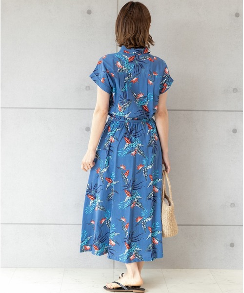 PREFERIR(プレフェリール)の「エスニック プリント アロハシャツ ワンピース(シャツワンピース・レディース・ブルー/ネイビー・LARGE/MEDIUM/SMALL)」の10枚目の写真