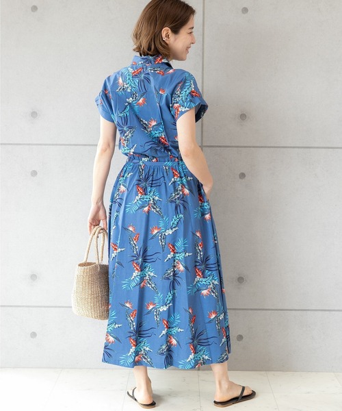 PREFERIR(プレフェリール)の「エスニック プリント アロハシャツ ワンピース(シャツワンピース・レディース・ブルー/ネイビー・LARGE/MEDIUM/SMALL)」の12枚目の写真