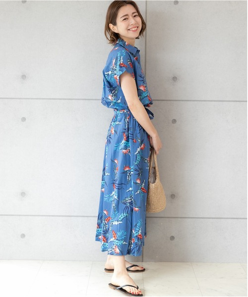 PREFERIR(プレフェリール)の「エスニック プリント アロハシャツ ワンピース(シャツワンピース・レディース・ブルー/ネイビー・LARGE/MEDIUM/SMALL)」の11枚目の写真