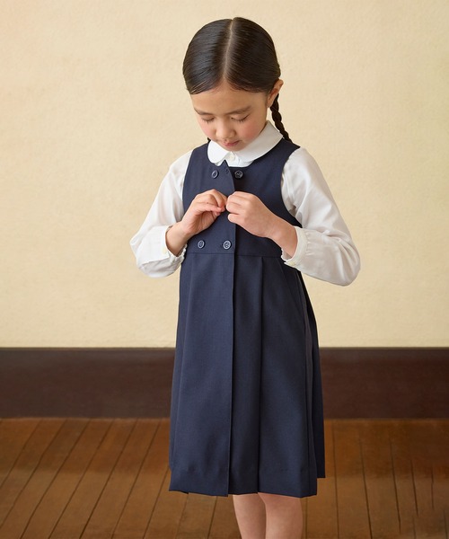 面接】ジャンパースカート（ボックスプリーツ）（スーツスカート