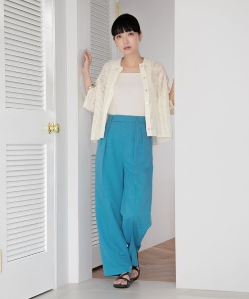 LOWRYS FARM（ローリーズファーム）の「アムンゼンスラックスパンツ２　278687（スラックス・レディース・ブラック/ブルー/アイボリー・MEDIUM/LARGE）」の4枚目の写真