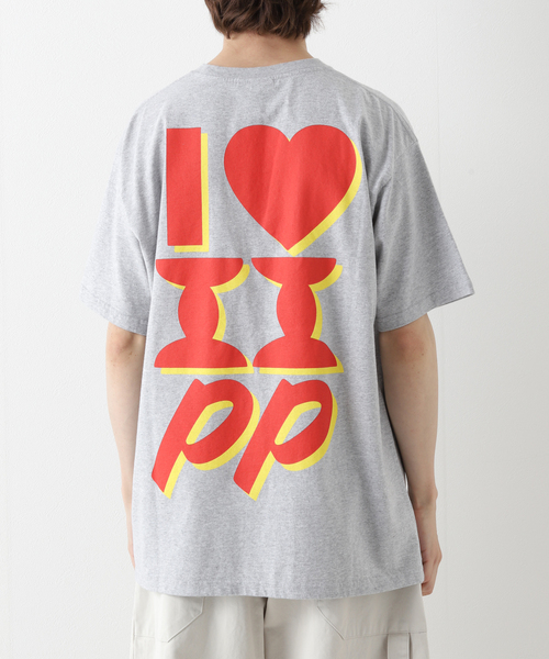 WISM(ウィズム)の「【PUBLIC POSSESSION / パブリックポゼッション】I LOVE PP T-SHIR(Tシャツ/カットソー・メンズ・チャコールグレー・LARGE/MEDIUM/X-LARGE)」の5枚目の写真