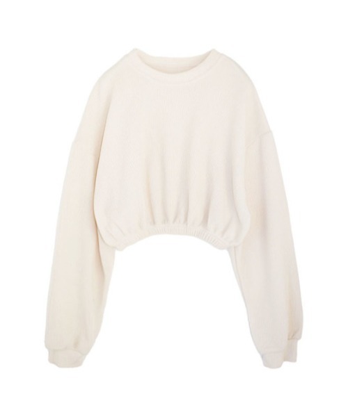 AMAIL（アマイル）の「Blank mini トップス（スウェット・レディース・アイボリー/ブラック/ブルー・FREE）」の6枚目の写真