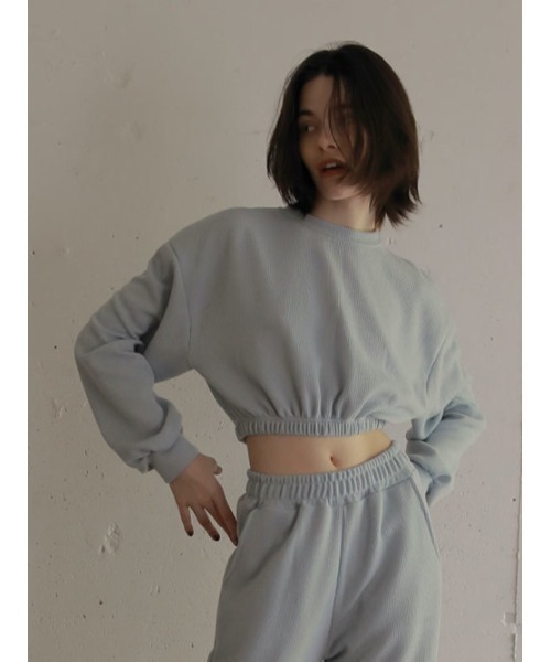 AMAIL（アマイル）の「Blank mini トップス（スウェット・レディース・アイボリー/ブラック/ブルー・FREE）」の13枚目の写真