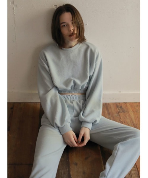 AMAIL（アマイル）の「Blank mini トップス（スウェット・レディース・アイボリー/ブラック/ブルー・FREE）」の9枚目の写真