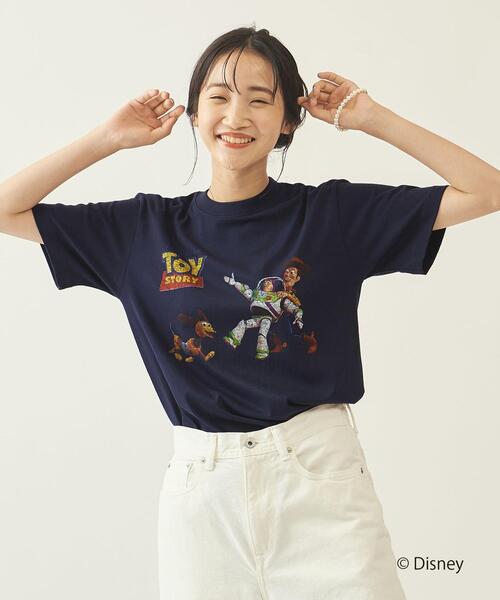 info. BEAUTY&YOUTH（インフォビューティアンドユース）の「【WEB限定】 ＜info. BEAUTY&YOUTH 限定 TOY STORY COLLECTION＞   THREE Tシャツ（Tシャツ/カットソー・メンズ・ホワイト/ネイビー・M/L/XL）」の2枚目の写真