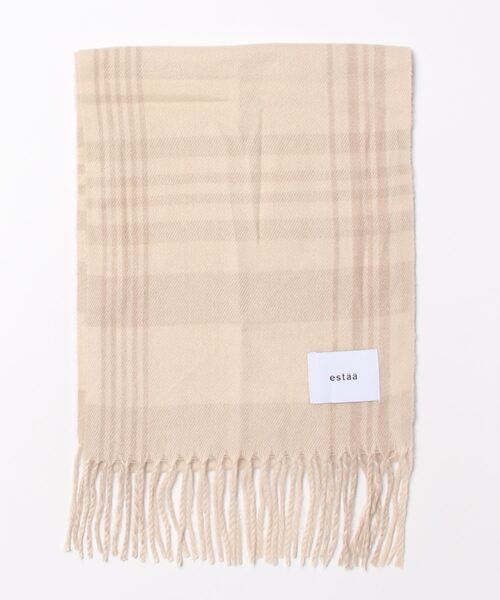 estaa(エスタ)の「とろーりマフラー ”カジュアルチェック”(マフラー・レディース・オフホワイト/サックスブルー/キャメル/ダークブルー/ネイビー×ホワイト/アイボリー/ブラウン/ブラック×ホワイト/ライトオレンジ系/ネイビー/ピンク/グレー×サックスブルー/オートミール/サンドベージュ/ミント/ライトグレー/グレー/インディゴブルー/ベージュ・FREE)」の13枚目の写真