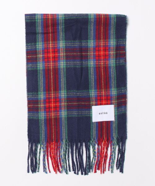 estaa(エスタ)の「とろーりマフラー ”カジュアルチェック”(マフラー・レディース・オフホワイト/サックスブルー/キャメル/ダークブルー/ネイビー×ホワイト/アイボリー/ブラウン/ブラック×ホワイト/ライトオレンジ系/ネイビー/ピンク/グレー×サックスブルー/オートミール/サンドベージュ/ミント/ライトグレー/グレー/インディゴブルー/ベージュ・FREE)」の16枚目の写真