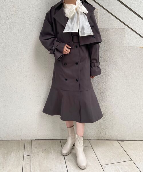 MAJESTIC LEGON(マジェスティックレゴン)の「クラシックトレンチワンピース(ワンピース・レディース・ブラック/ベージュ/ブラウン・SMALL/MEDIUM)」の10枚目の写真