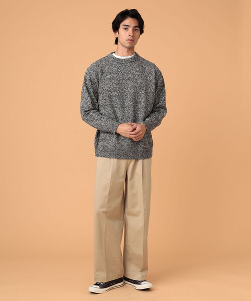 BEAMS LIGHTS（ビームスライツ）の「BEAMS LIGHTS / MIX カラー クルーネック ニット22（ニット/セーター・メンズ・ライトグレー/ブラック/パープル/ブルー・SMALL/MEDIUM/LARGE）」の5枚目の写真