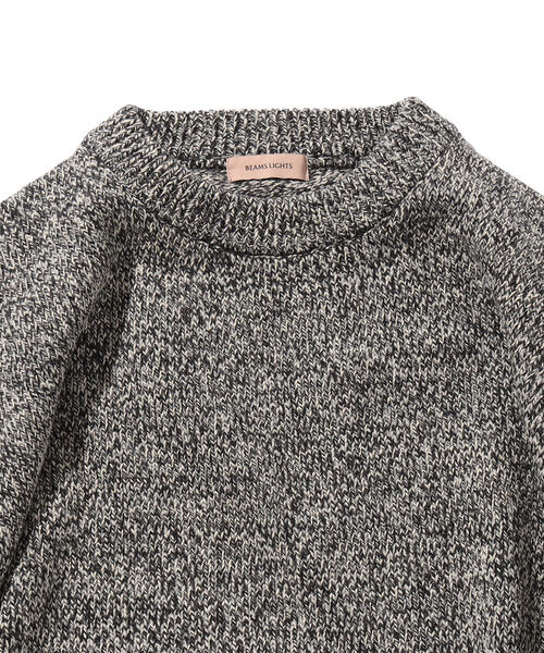 BEAMS LIGHTS（ビームスライツ）の「BEAMS LIGHTS / MIX カラー クルーネック ニット22（ニット/セーター・メンズ・ライトグレー/ブラック/パープル/ブルー・SMALL/MEDIUM/LARGE）」の8枚目の写真
