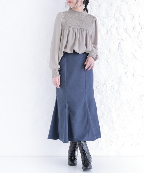 osharewalker（オシャレウォーカー）の「【廃盤】『微起毛ツイルマーメイドスカート』（スカート・レディース・ブラック/ネイビー/テラコッタ・2/1）」の7枚目の写真