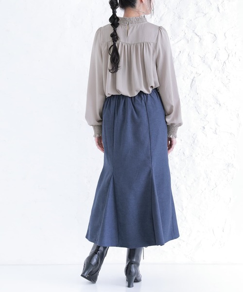 osharewalker（オシャレウォーカー）の「【廃盤】『微起毛ツイルマーメイドスカート』（スカート・レディース・ブラック/ネイビー/テラコッタ・2/1）」の9枚目の写真