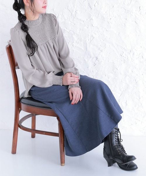 osharewalker（オシャレウォーカー）の「【廃盤】『微起毛ツイルマーメイドスカート』（スカート・レディース・ブラック/ネイビー/テラコッタ・2/1）」の10枚目の写真