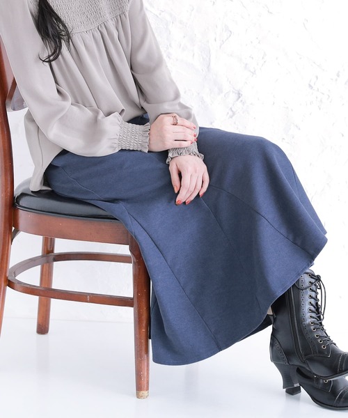 osharewalker（オシャレウォーカー）の「【廃盤】『微起毛ツイルマーメイドスカート』（スカート・レディース・ブラック/ネイビー/テラコッタ・2/1）」の11枚目の写真