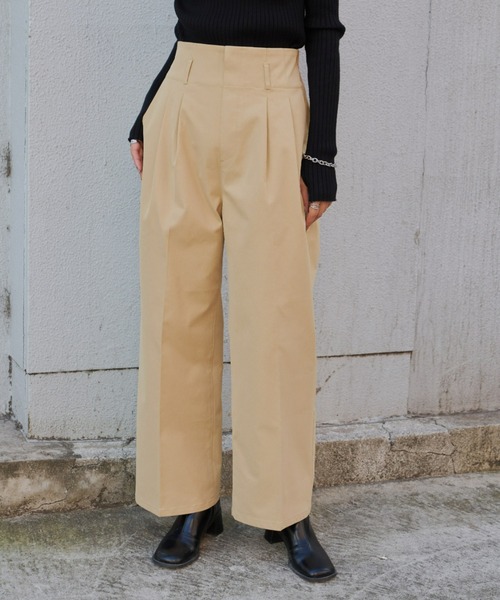 Chaos 2025 spring collection 2タックチノパンツ Chaos(カオス)｜2タックチーノパンツ/ベージュ の通販｜ELLESHOP