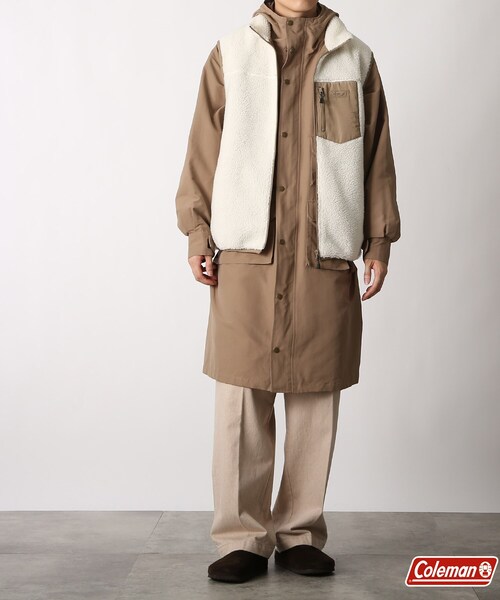 COLEMAN(コールマン)の「◆【Coleman/コールマン別注】ボアフリースベスト(ベスト・メンズ・アイボリー/ネイビー系5/パープル系・02/03)」の15枚目の写真