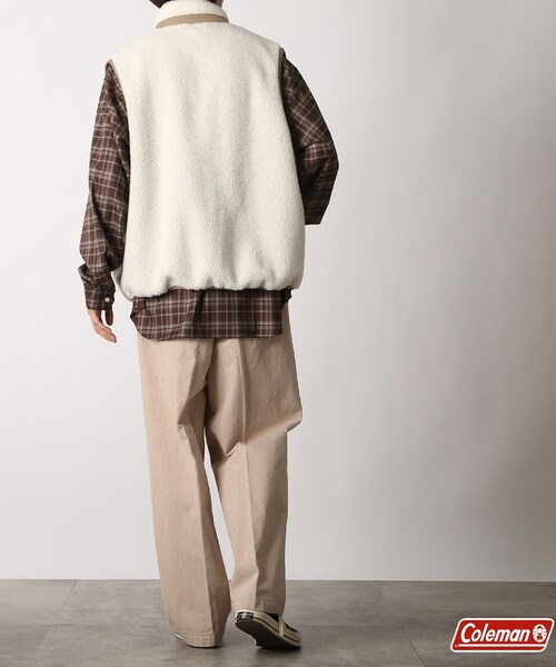 COLEMAN(コールマン)の「◆【Coleman/コールマン別注】ボアフリースベスト(ベスト・メンズ・アイボリー/ネイビー系5/パープル系・02/03)」の18枚目の写真