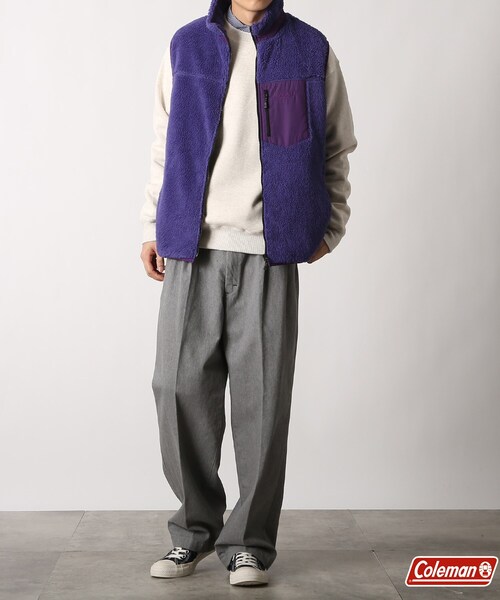 COLEMAN(コールマン)の「◆【Coleman/コールマン別注】ボアフリースベスト(ベスト・メンズ・アイボリー/ネイビー系5/パープル系・02/03)」の20枚目の写真