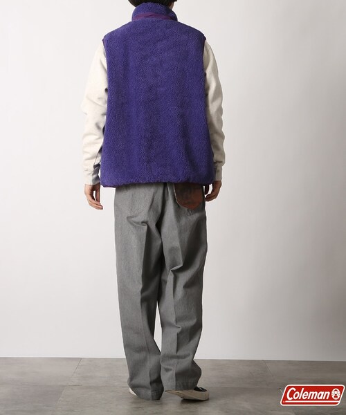 COLEMAN(コールマン)の「◆【Coleman/コールマン別注】ボアフリースベスト(ベスト・メンズ・アイボリー/ネイビー系5/パープル系・02/03)」の22枚目の写真