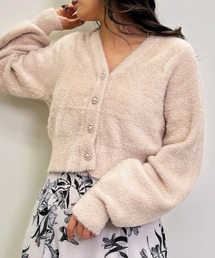 フェザーヤーンVネックニット／カーディガン