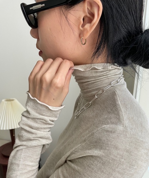 Didot.showroom(ディドット ショールーム)の「ウール混メロータートルネックT(Tシャツ/カットソー・レディース・ベージュ/ホワイト/ブラック/ブルーグレー/グリーン・FREE)」の4枚目の写真