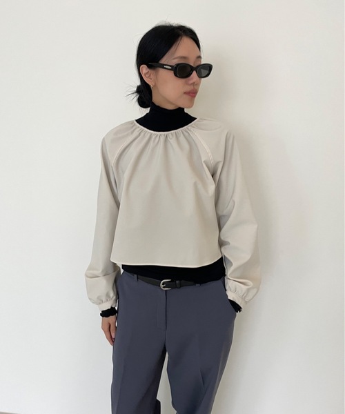 Didot.showroom(ディドット ショールーム)の「ウール混メロータートルネックT(Tシャツ/カットソー・レディース・ベージュ/ホワイト/ブラック/ブルーグレー/グリーン・FREE)」の6枚目の写真