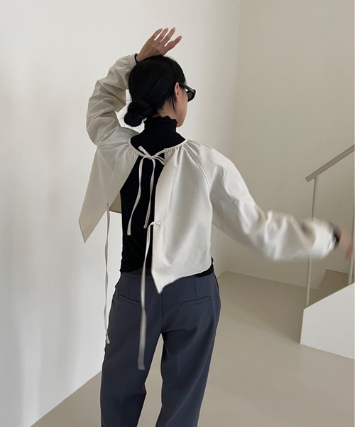 Didot.showroom(ディドット ショールーム)の「ウール混メロータートルネックT(Tシャツ/カットソー・レディース・ベージュ/ホワイト/ブラック/ブルーグレー/グリーン・FREE)」の7枚目の写真