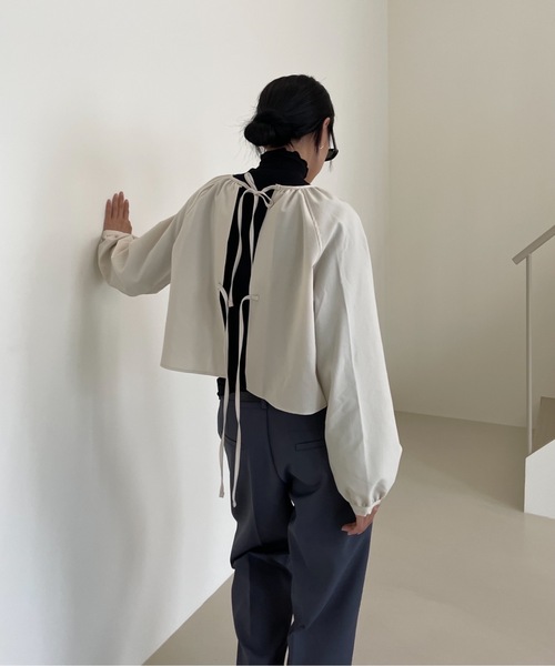 Didot.showroom(ディドット ショールーム)の「ウール混メロータートルネックT(Tシャツ/カットソー・レディース・ベージュ/ホワイト/ブラック/ブルーグレー/グリーン・FREE)」の8枚目の写真