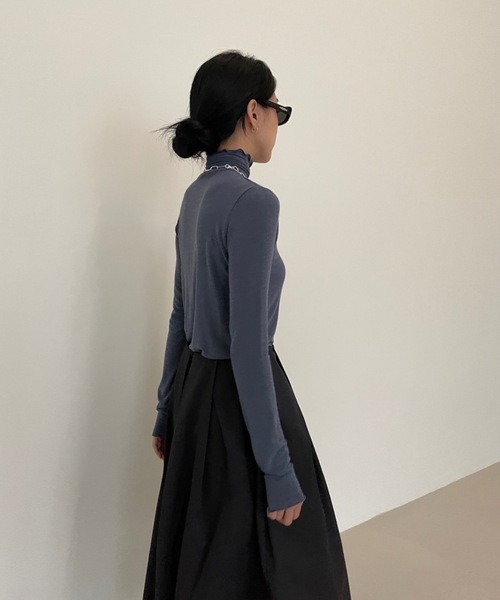 Didot.showroom(ディドット ショールーム)の「ウール混メロータートルネックT(Tシャツ/カットソー・レディース・ベージュ/ホワイト/ブラック/ブルーグレー/グリーン・FREE)」の20枚目の写真