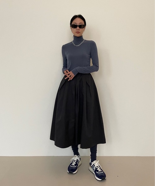 Didot.showroom(ディドット ショールーム)の「ウール混メロータートルネックT(Tシャツ/カットソー・レディース・ベージュ/ホワイト/ブラック/ブルーグレー/グリーン・FREE)」の21枚目の写真