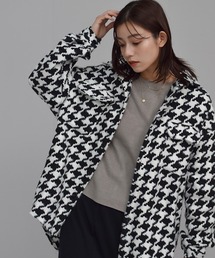 【Shoowtime】千鳥格子柄 シャツ ジャケット houndstooth check Shirt jacket