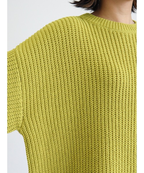 Green　Parks（グリーンパークス）の「モールヤーン袖ボリュームプルオーバー（ニット/セーター・レディース・ダークグレー/レッド/オフホワイト/サックスブルー/ライトグリーン・FREE）」の12枚目の写真