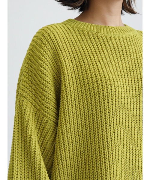 Green　Parks（グリーンパークス）の「モールヤーン袖ボリュームプルオーバー（ニット/セーター・レディース・ダークグレー/レッド/オフホワイト/サックスブルー/ライトグリーン・FREE）」の13枚目の写真