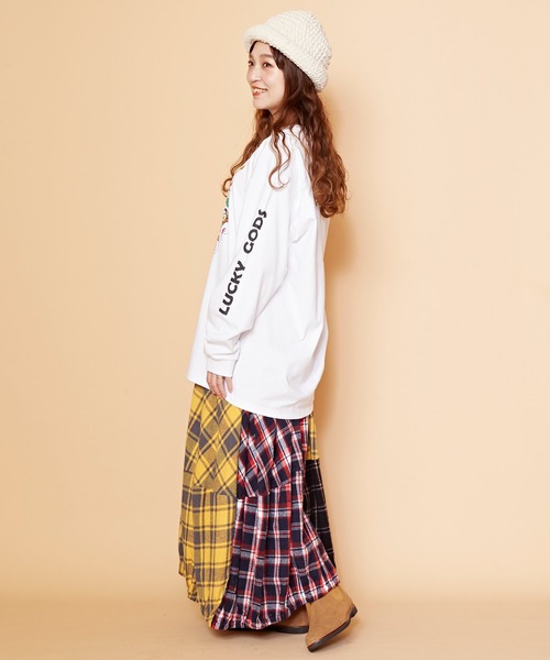 チャイハネ（チャイハネ）の「【チャイハネ】チェックパッチワークバルーンスカート（スカート・レディース・ブラック/イエロー・FREE）」の17枚目の写真