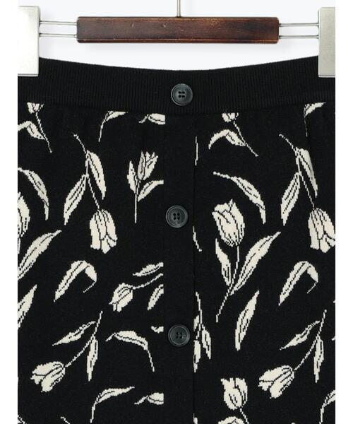 Te chichi TERRASSE（テチチテラス）の「花柄ジャカードニットスカート(セットアップ可)（スカート・レディース・モカ/ネイビー/ブラック・ﾌﾘ-）」の9枚目の写真