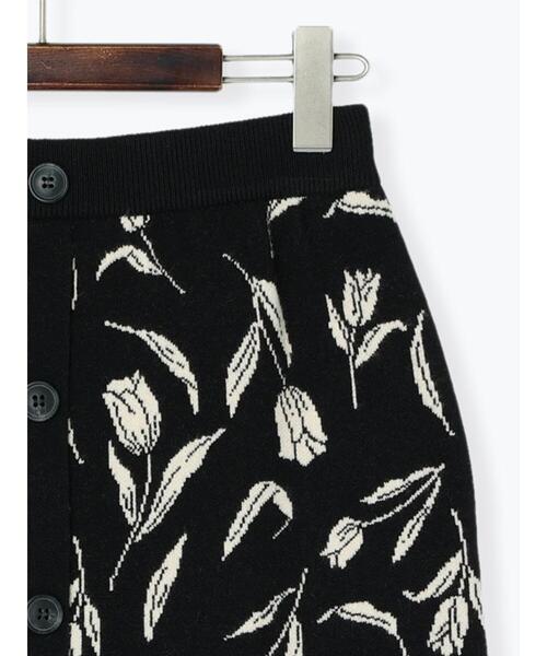 Te chichi TERRASSE（テチチテラス）の「花柄ジャカードニットスカート(セットアップ可)（スカート・レディース・モカ/ネイビー/ブラック・ﾌﾘ-）」の10枚目の写真