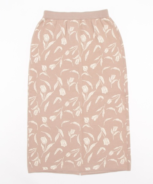 Te chichi TERRASSE（テチチテラス）の「花柄ジャカードニットスカート(セットアップ可)（スカート・レディース・モカ/ネイビー/ブラック・ﾌﾘ-）」の5枚目の写真