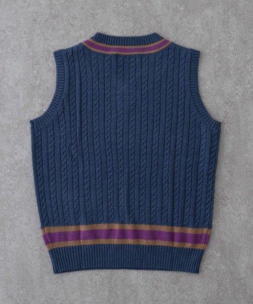 BRICK & SONS(ブリックアンドサンズ)の「チルデンニットベスト(ベスト・メンズ・オフホワイト/ネイビー/ブラウン・M/L/XL)」の15枚目の写真