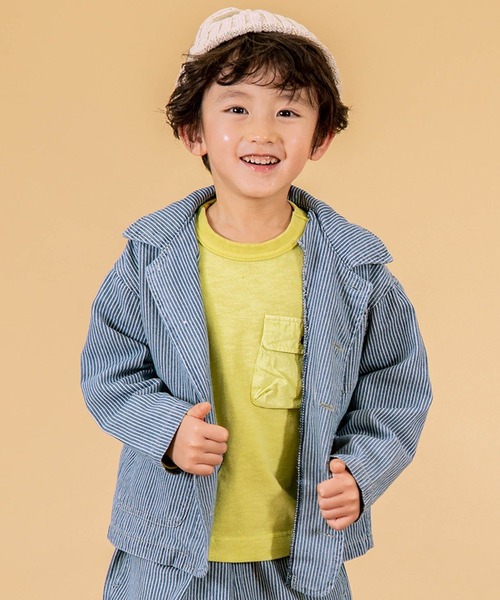 F.O.KIDS（エフオーキッズ）の「F.O.KIDS/エフオーキッズ シェフシャツジャケット（デニムジャケット・キッズ・ネイビー/ブルー系/ワインレッド/レオパード/ベージュ/カーキ・140/130）」の5枚目の写真