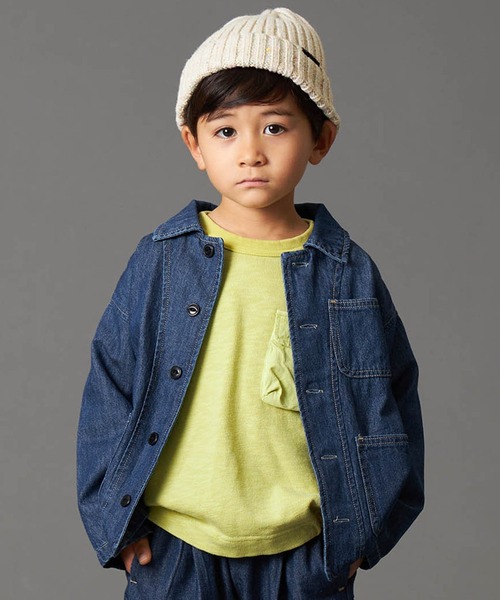 F.O.KIDS（エフオーキッズ）の「F.O.KIDS/エフオーキッズ シェフシャツジャケット（デニムジャケット・キッズ・ネイビー/ブルー系/ワインレッド/レオパード/ベージュ/カーキ・140/130）」の4枚目の写真